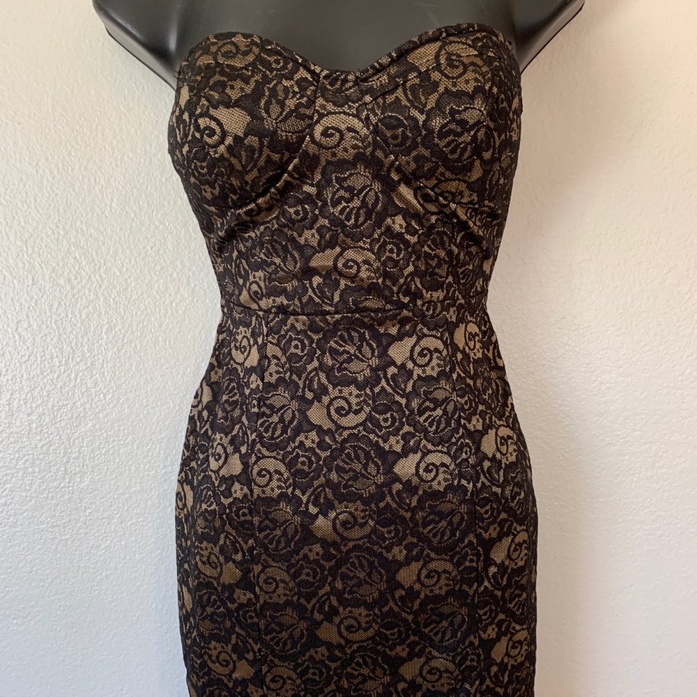 Black and gold cocktail dress